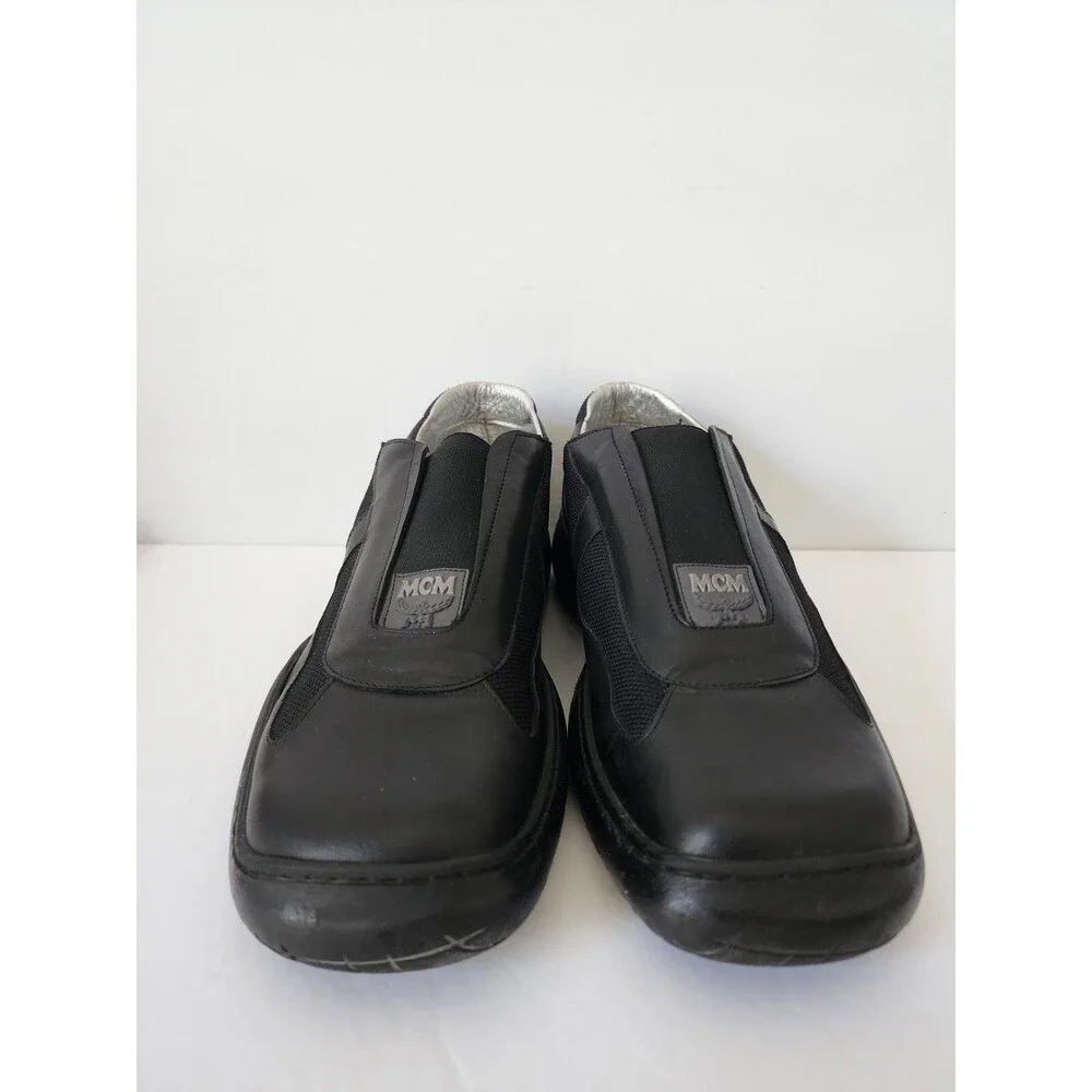 Vtg MCM Men's Black Loafers Leather Moccasins Slip On Shoes Size 10 Eur 43